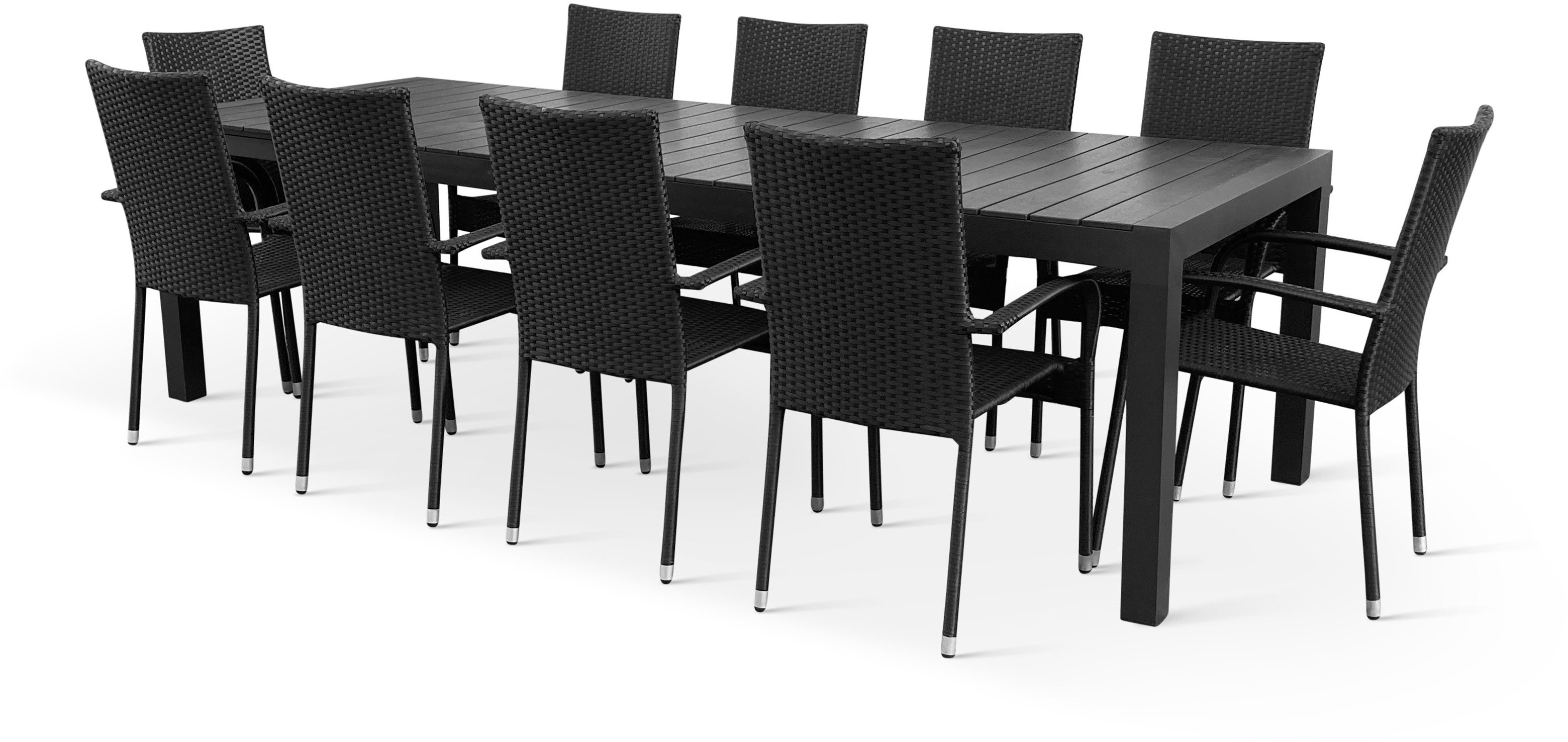 NOELA Set zahradního nábytku ratan GRANDE PASTO XXL/PARIS 1 stůl + 10 židlí