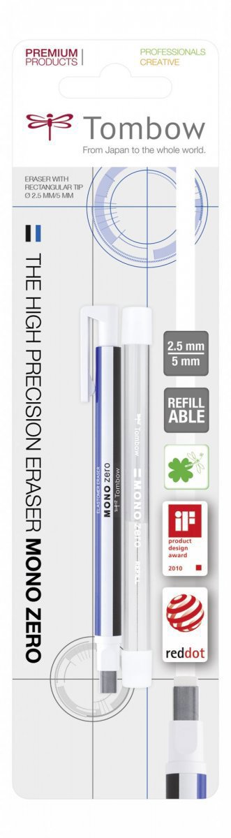 Tombow Gumovací tužka Mono Zero, 2,5 × 5 mm, blistr