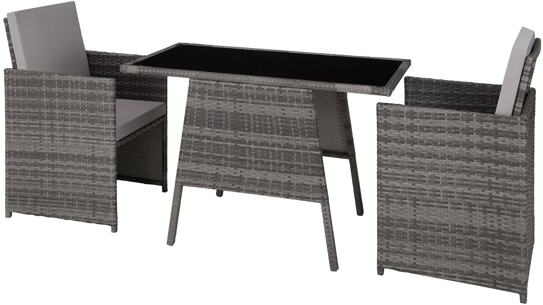 TecTake Lausanne - ratan, tmavě šedý