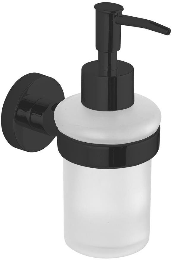 AQUALINE SAMBA dávkovač mýdla 150ml, mléčné sklo, černá SB219