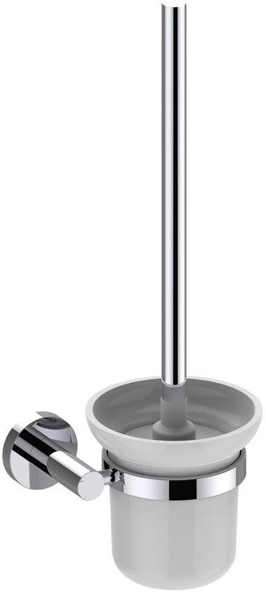 SAPHO X-ROUND WC štětka nástěnná, mléčné sklo, chrom XR323