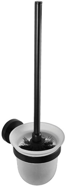 SAPHO X-ROUND BLACK WC štětka nástěnná, miska mléčné sklo, černá