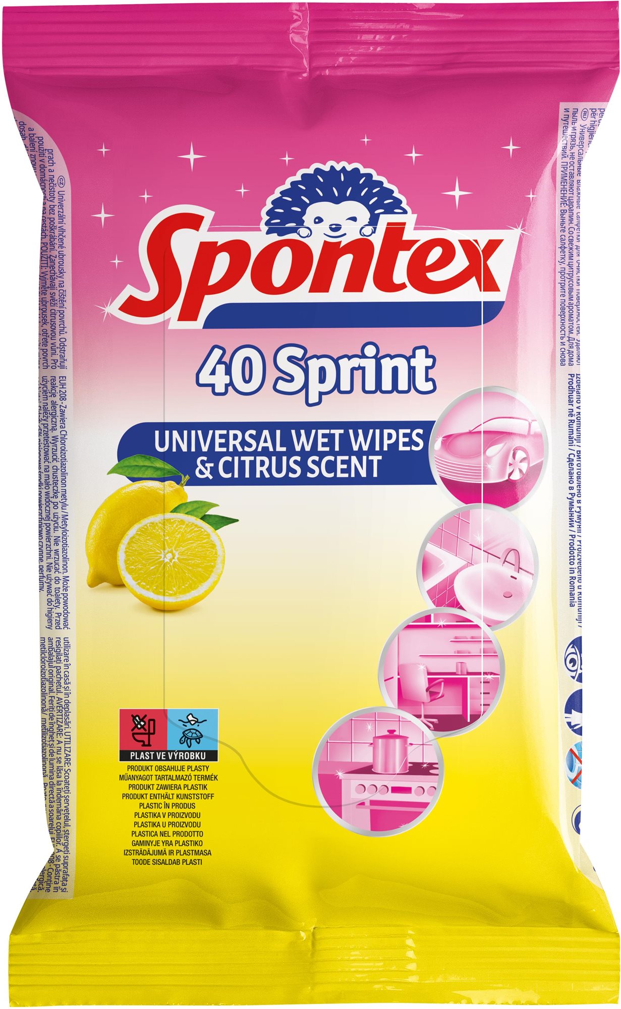SPONTEX Sprint vlhčené ubrousky 40 ks