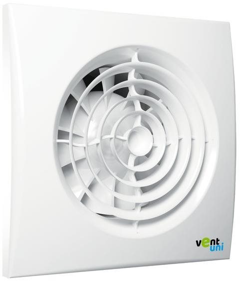 Ventilátor Vent uni VU-125-QF-C-T01 - tichý se zpětnou klapkou, časový spínač, světelný senzor