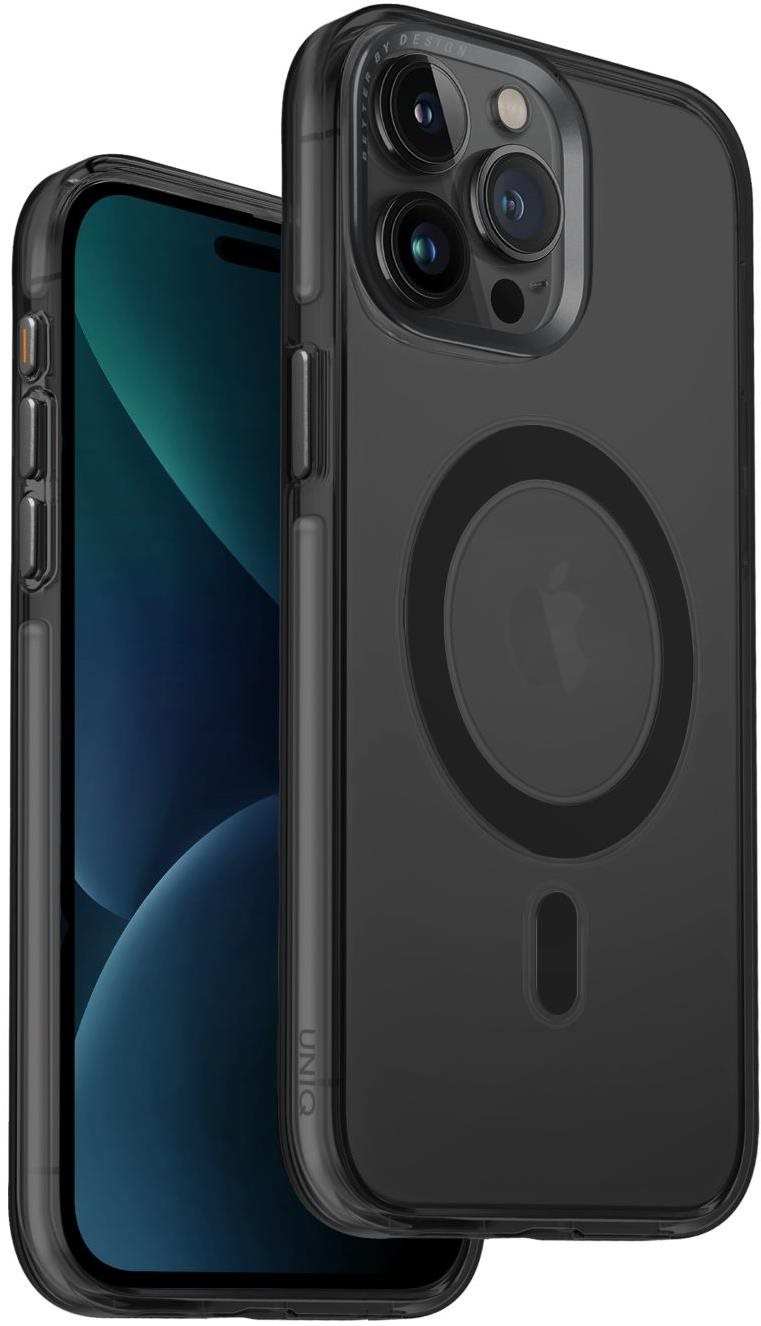 UNIQ Calio MagClick ochranný kryt na iPhone 15 Pro Max, Smoked (Grey tinted)