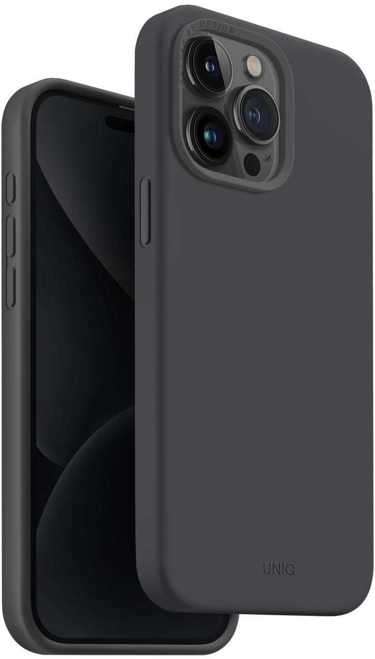 UNIQ Lino Hue MagClick ochranný kryt na iPhone 15 Pro Max, Charcoal (Grey)