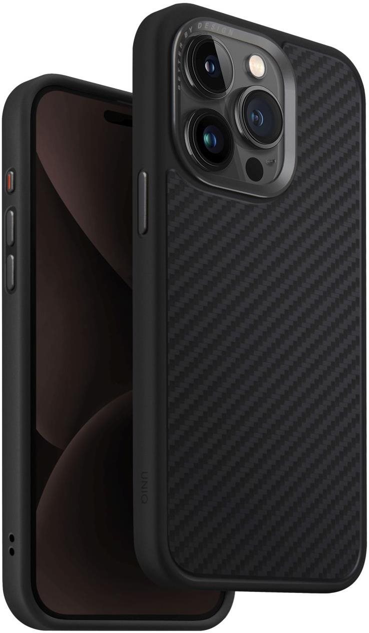 UNIQ Keva MagClick ochranný kryt na iPhone 15 Pro Max, Carbon (Black)