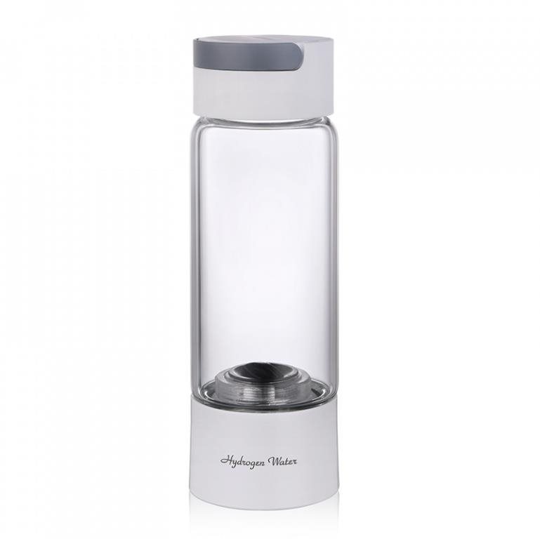 Hydrogen-1 Glass generátor vodíkové vody 400ml, skleněná lahev - bílá