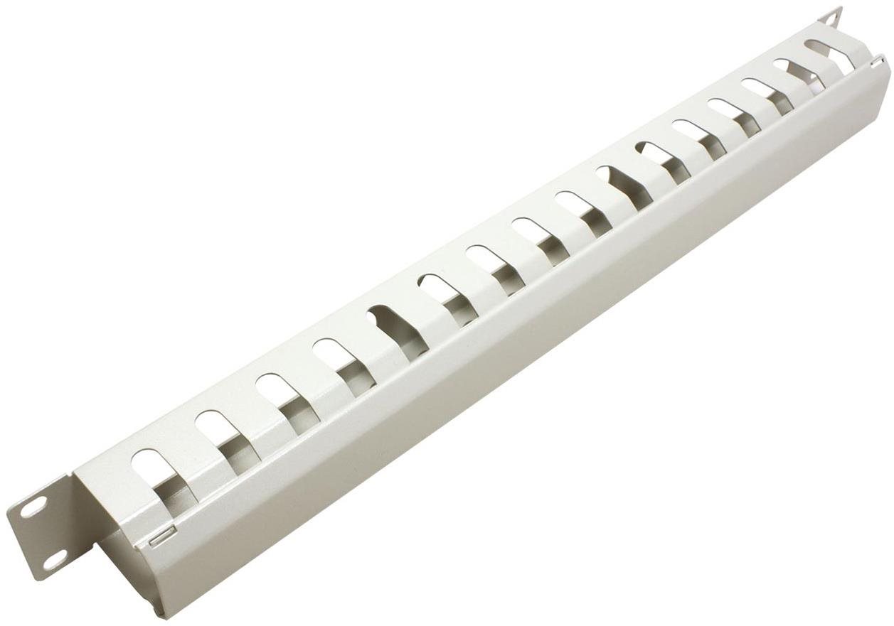 VALUE 19'' vyvazovací panel 1U, kovový a průchozí, 40×40mm, šedý