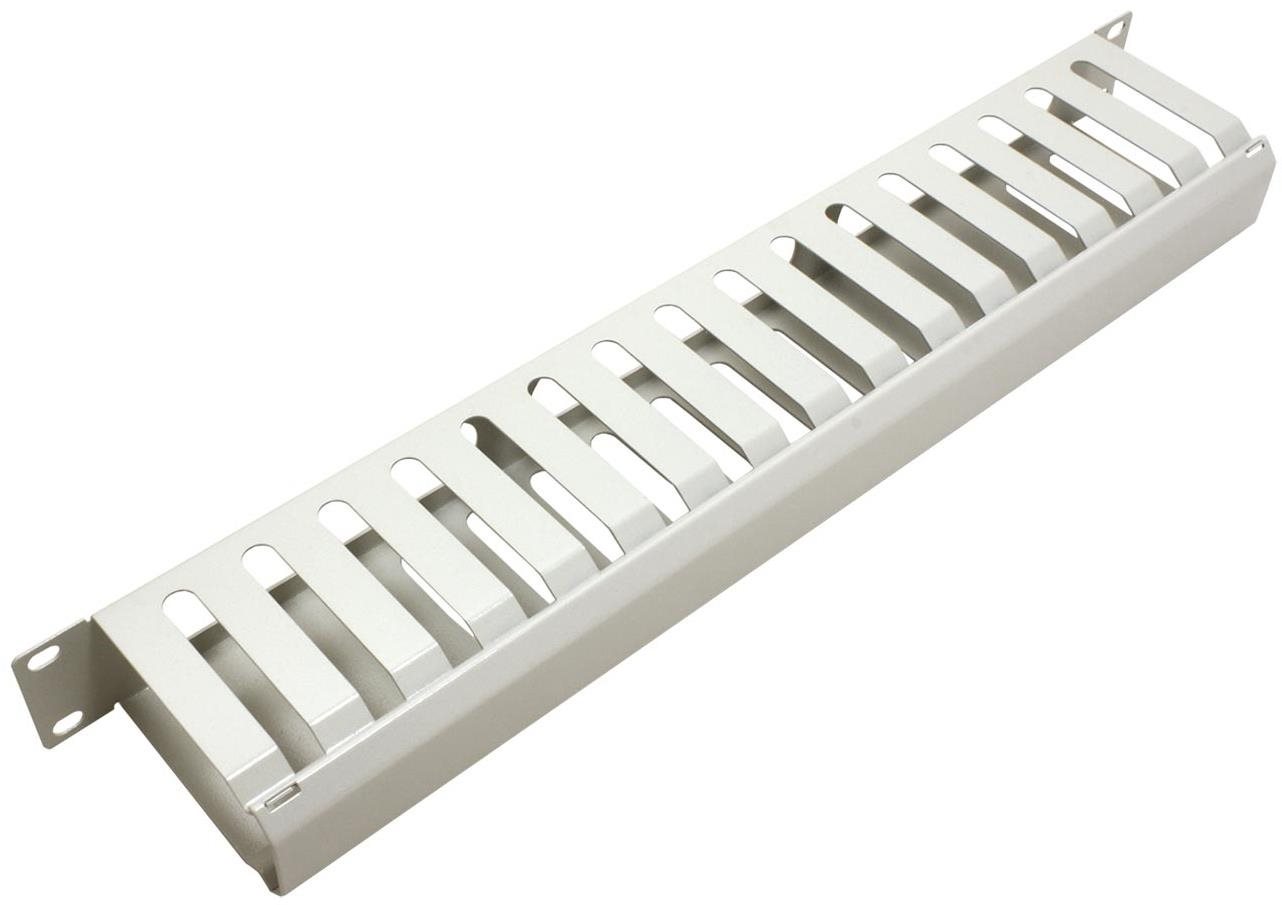 VALUE 19'' vyvazovací panel 1U, kovový s krytkou, průchozí, 40×80mm, šedý