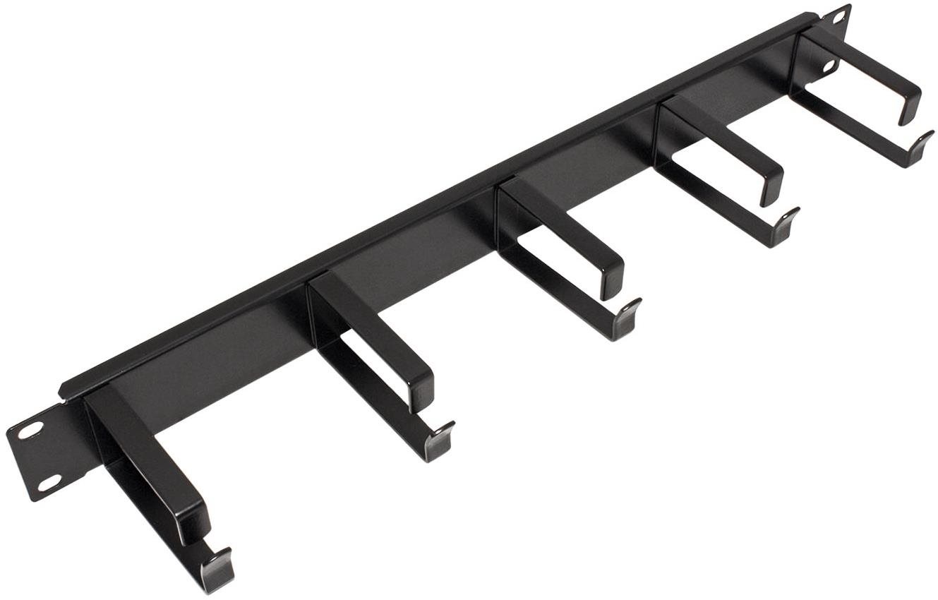 VALUE 19'' vyvazovací panel 1U, jednostranný, 5× kovový třmen "G", černý