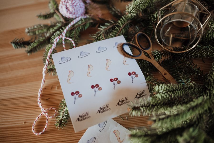 Be Nice Vánoční samolepky - Poetické (32 ks)