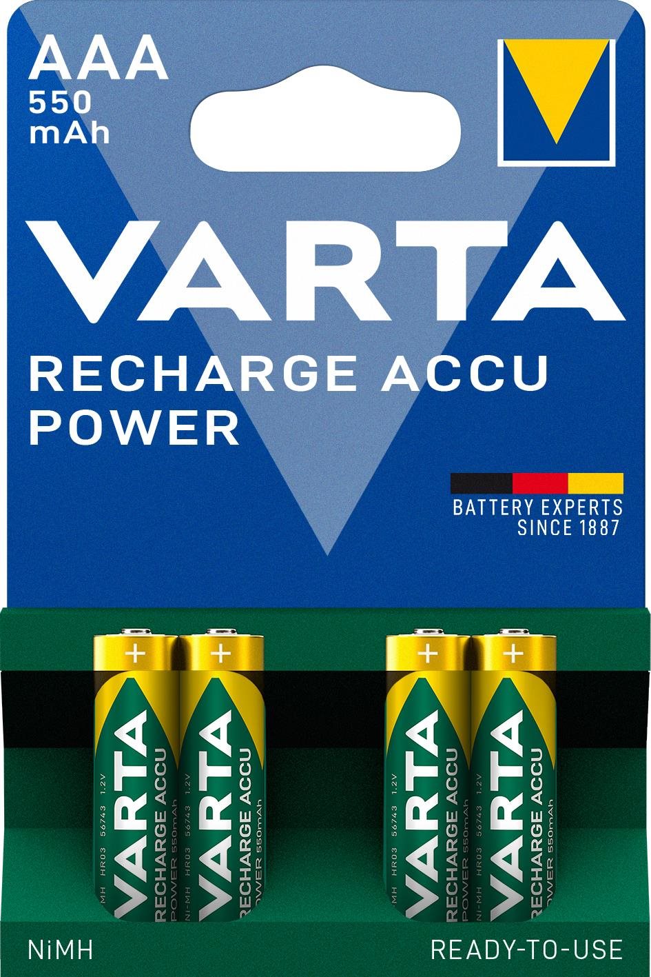 VARTA nabíjecí baterie Recharge Accu Power AAA 550 mAh R2U 4ks