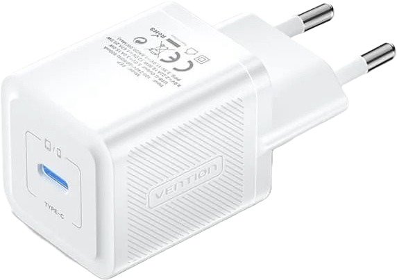 Vention 1-Port USB-C GaN Charger (20W) EU-Plug White