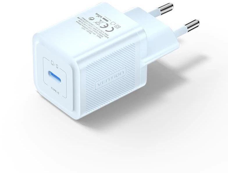 Vention 1-Port USB-C GaN Charger (20W) EU-Plug Blue