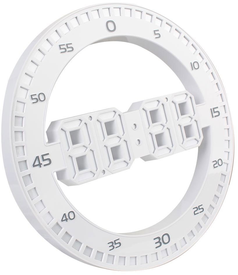 Verk 27451 LED digitální nástěnné hodiny 3D, bílé