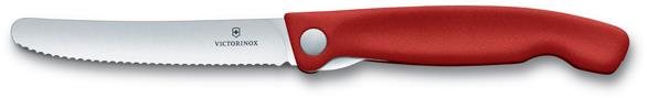 Victorinox skládací svačinový nůž Swiss Classic, červený, vlnkované ostří 11cm
