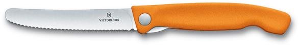Victorinox skládací svačinový nůž Swiss Classic, oranžový, vlnkované ostří 11cm
