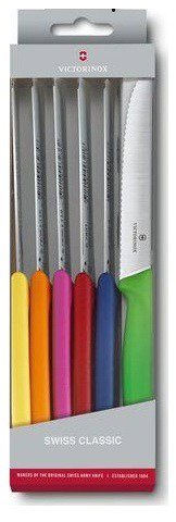 Victorinox Swiss Classic, nůž na rajčata/stolní nůž, 6 ks, 11 cm, vlnitý, mix