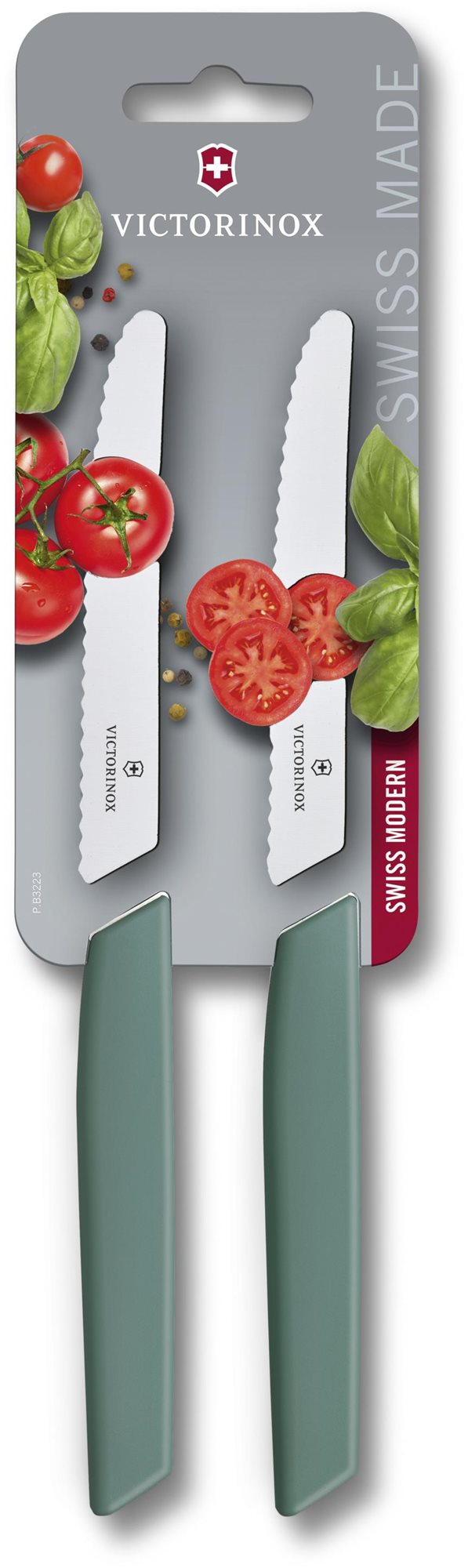Victorinox Swiss Modern Sada 2 nožů na rajčata šalvějově zelená