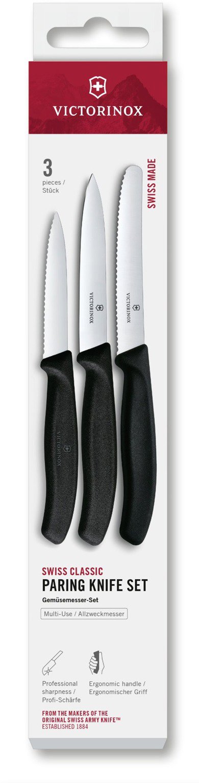 Victorinox Sada nožů na zeleninu 3 ks - černá