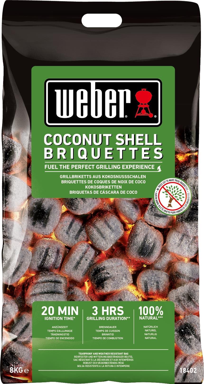 WEBER Grilovací brikety z kokosových skořápek, 8 kg