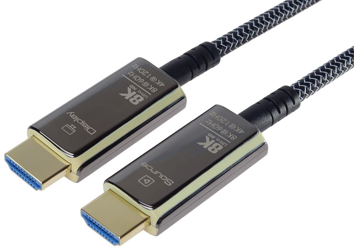 PremiumCord Ultra High Speed HDMI 2.1 optický fiber kabel 8K/60Hz, zlacené 15m