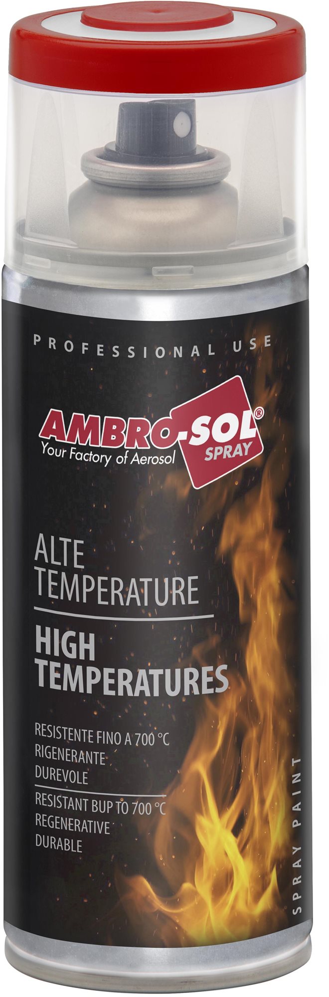 AMBRO-SOL Červená tepelně odolná barva na brzdy ve spreji