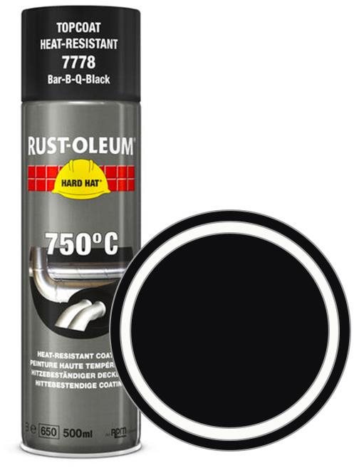 Rust-Oleum Tepelně odolná barva ve spreji Heat Resistant Aerosol 750°C / 500 ml černá