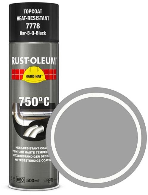 Rust-Oleum Tepelně odolná barva ve spreji Heat Resistant Aerosol 750°C / 500 ml světle šedá