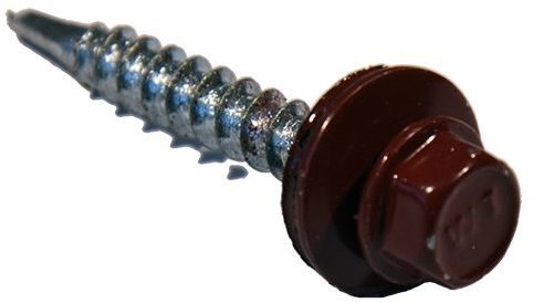 WT WINTECH Střešní šroub + EPDM 4,8 × 20 mm, samovrtný Cihlově hnědá RAL 3009 200 ks
