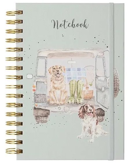 Wrendale Designs Kroužkový blok A5 Psi v autě