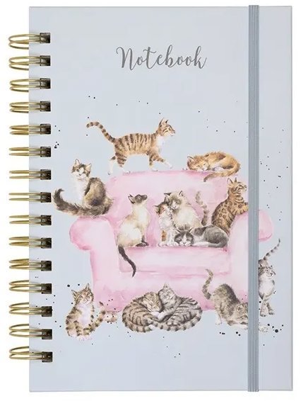 Wrendale Designs Kroužkový blok A5 Kočky