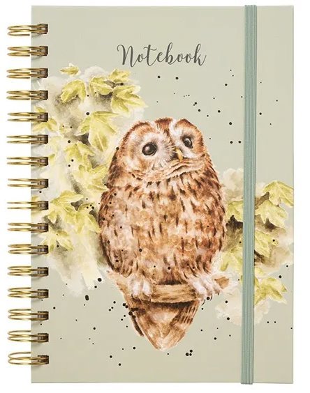Wrendale Designs Kroužkový blok A5 Sova