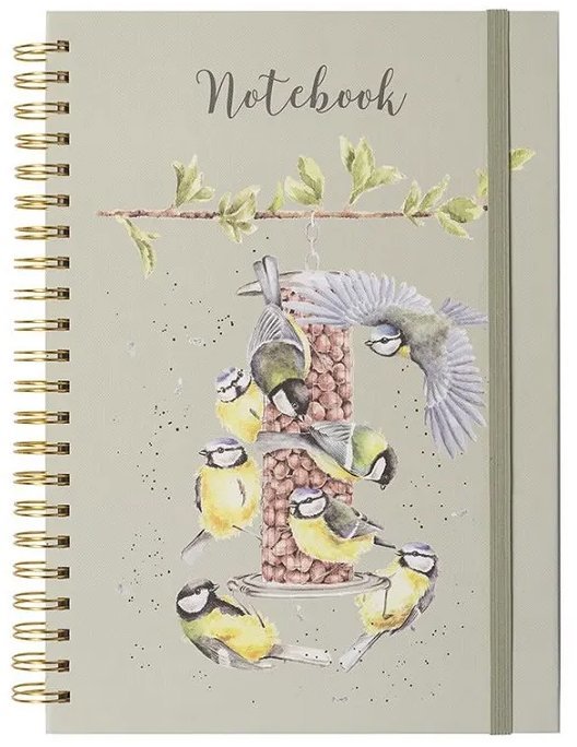 Wrendale Designs Kroužkový blok A4 Sýkorky