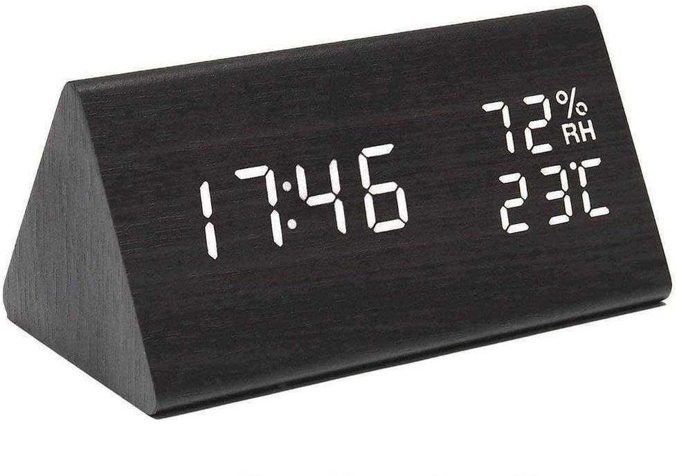 Verk 01771 Multifunkční digitální hodiny s teploměrem černé