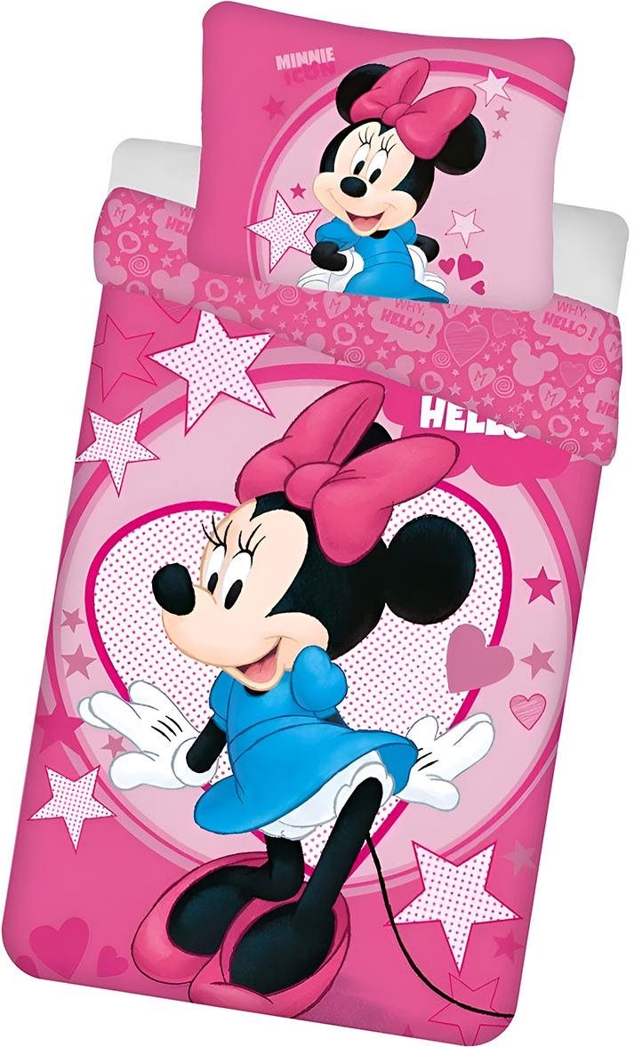 Disney Oboustranné povlečení Disney 140 × 200 cm – Růžová Minnie Mouse