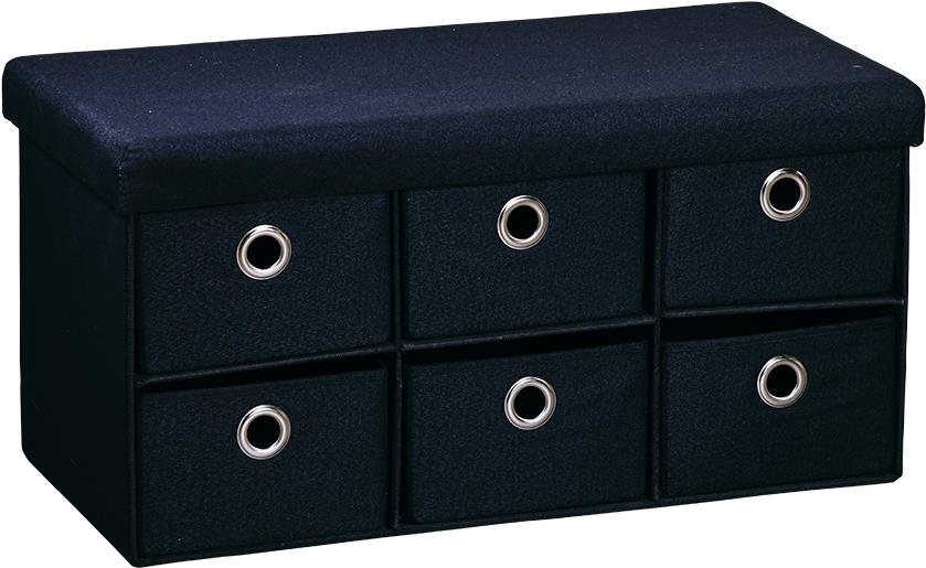 KESPER Lavice se sedákem a úložnými boxy, černá 76 × 38 × 38 cm
