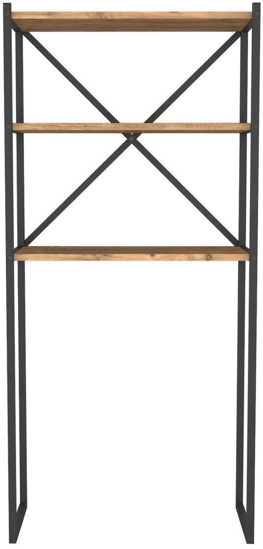 Nejlevnější nábytek Regál nad pračku EKSPERT, borovice, černý