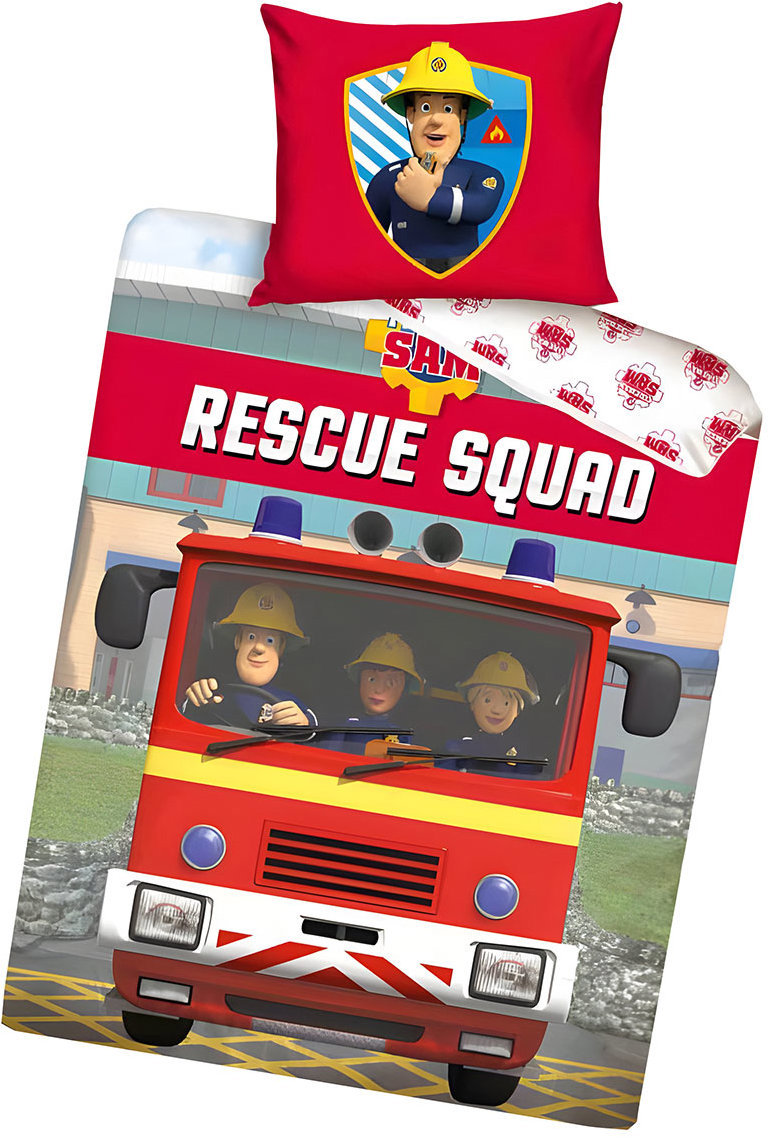 JAVOLI Oboustranné povlečení 140 × 200 cm - Požárník Sam/Záchranná jednotka