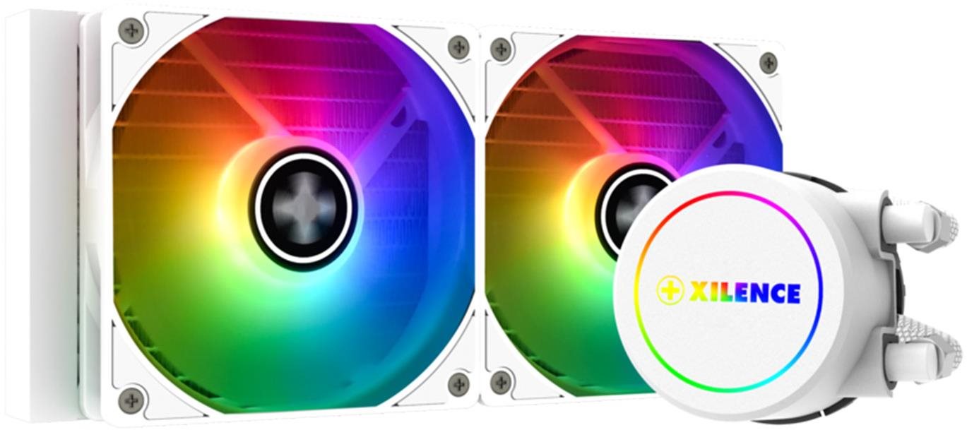 XILENCE vodní chlazení pro CPU Intel a AMD, 2 × ventilátor 120 mm ARGB, max. 300 W TDP, bílý