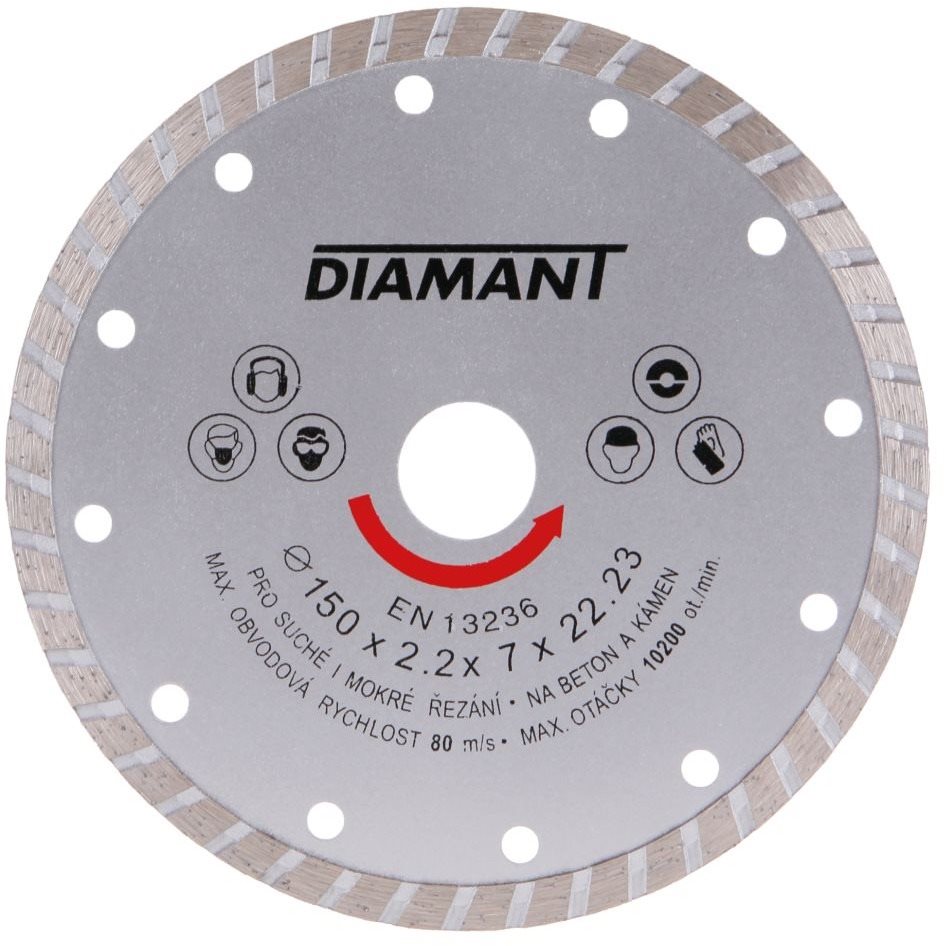 Kotouč diamantový turbo O 150 x 22.2 mm, DIAMANT