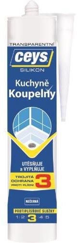 Silikonceys koupelny a kuchyně, 280 ml, transparentní