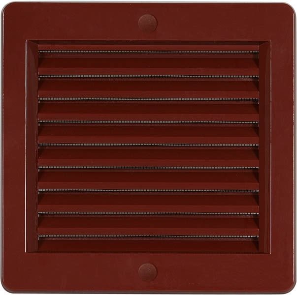 Mřížka větrací se síťovinou VM, 150 x 150 mm, hnědá 0212