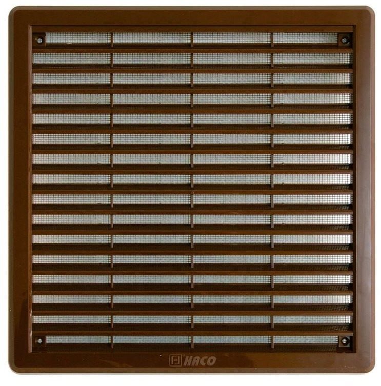 Mřížka větrací - krytka se síťovinou VM, 100 x 100 mm KH, hnědá 0308