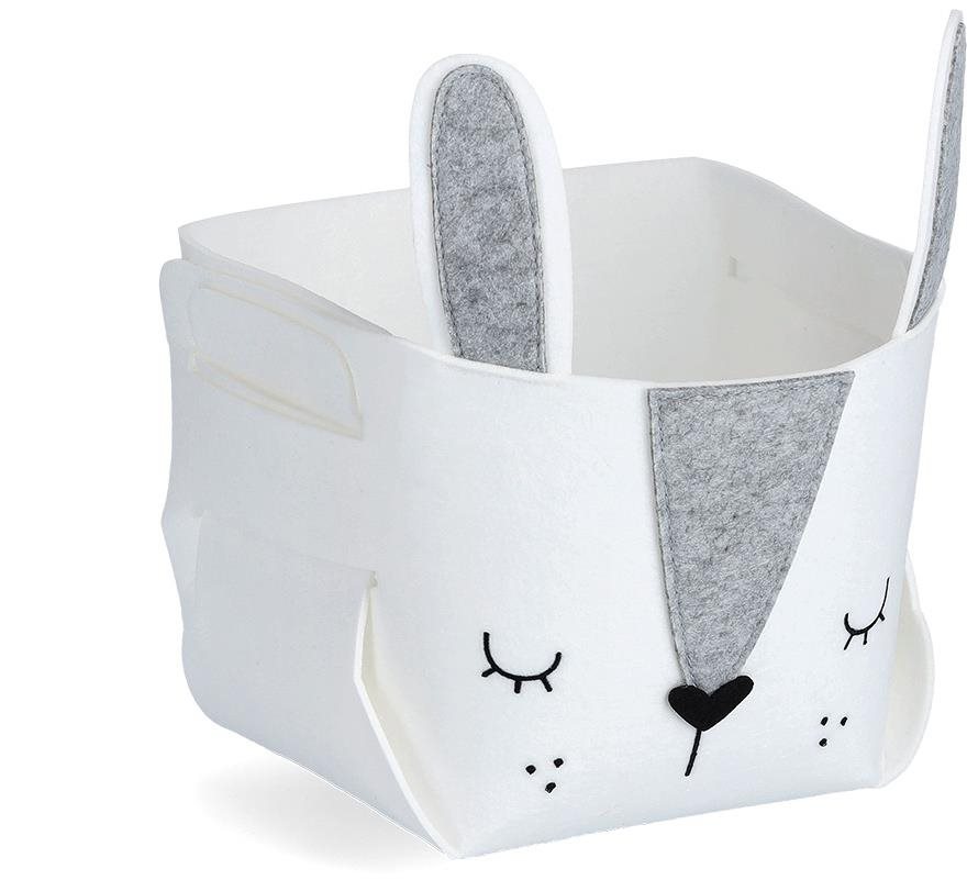 ZELLER Dětský úložný box filcový, bílý, motiv králík 28 × 28 × 28 cm