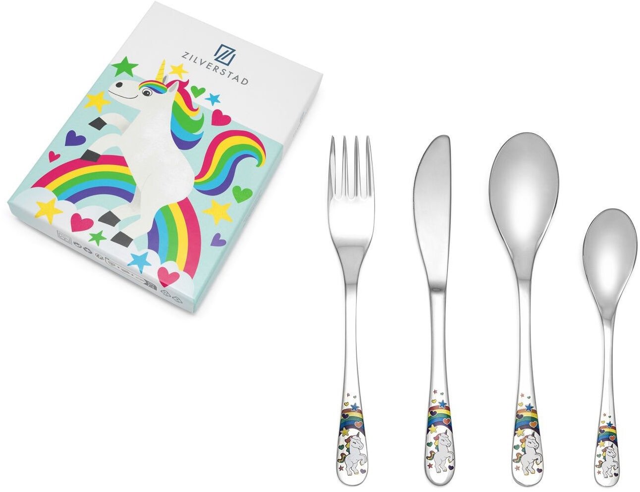 Zilverstad Sada dětských příborů, Jednorožec, 4 ks