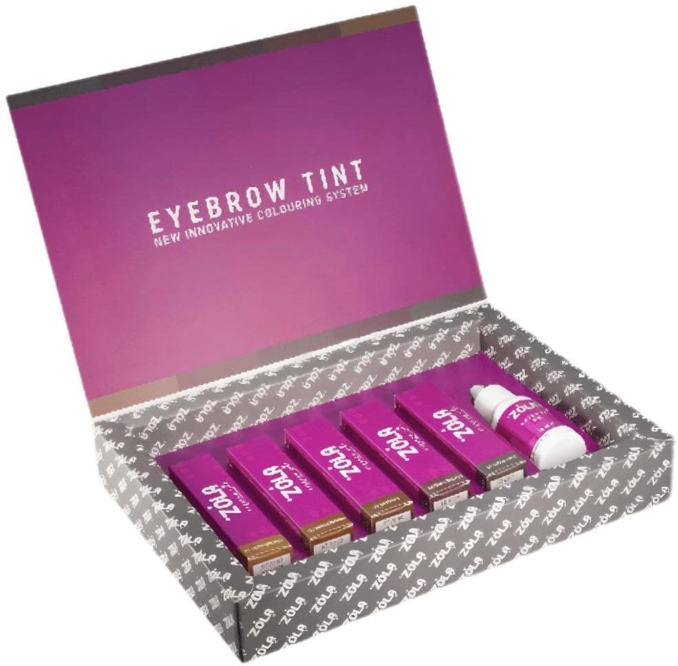ZOLA Sada barev na obočí (5 × 15 ml) s oxidantem, 30 ml