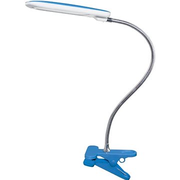 LED stolní lampička s vypínačem a klipem BAZ 5W/230V/4000K/340Lm/120°/IP20, modrá (15205LEDBEC)