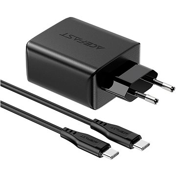 ACEFAST GaN Charger 65W (2x USB-C + USB-A) + USB-C Cable Black (A13)